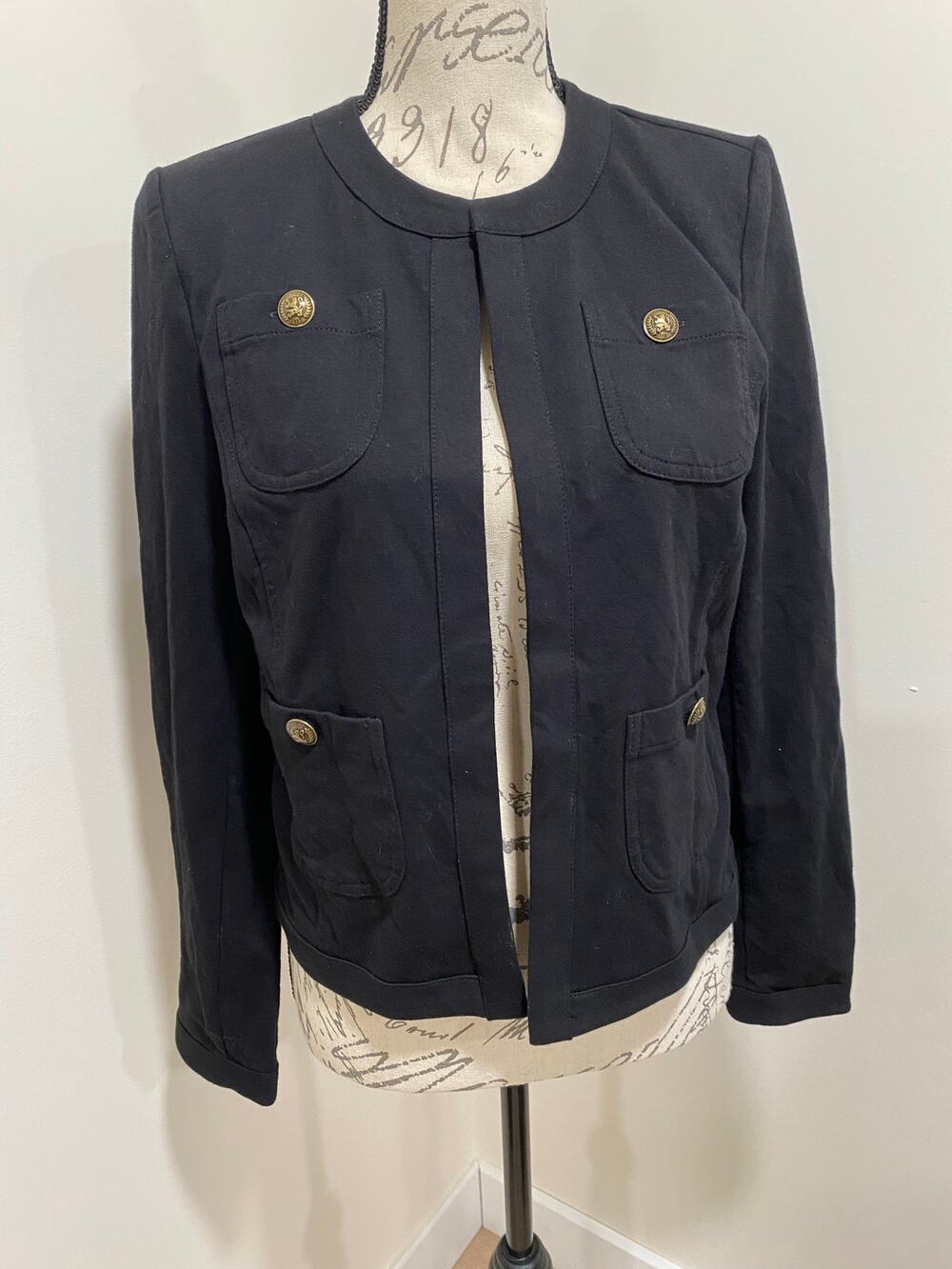 NWT Tommy Hilfiger Black Open Front Blazer Jacket Size Small